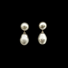 Load image into Gallery viewer, Double Baroque Pearl Earring