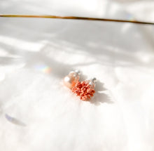 Load image into Gallery viewer, "Coral of the Sea" Earring Art Jewelry with Copper Crystal And Fresh Water Pearl