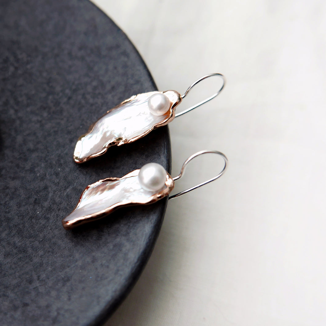 Baroque Shell Pearl Earring Hook